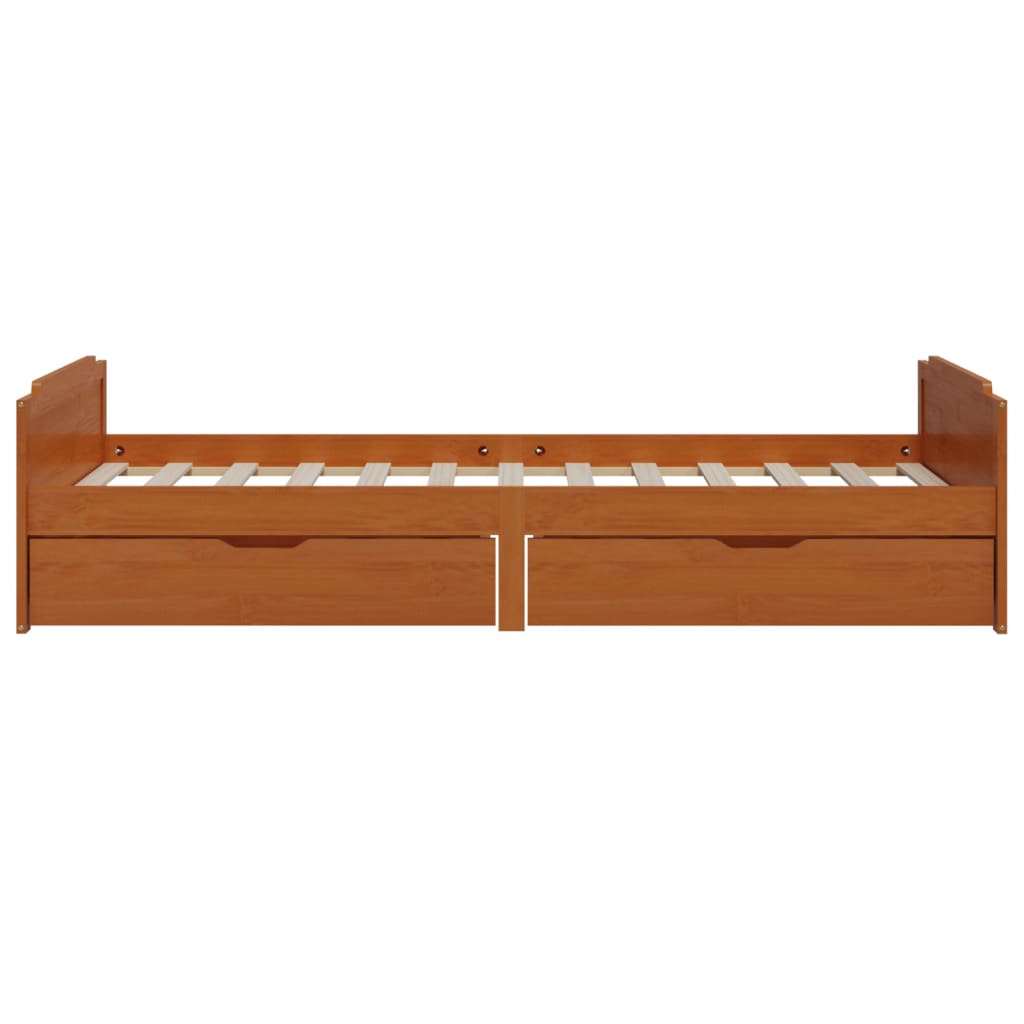 Bettgestell Tagesbett mit Schubladen Kiefer Massivholzbett Gästebett 90x200 cm - Bild 15 von 46