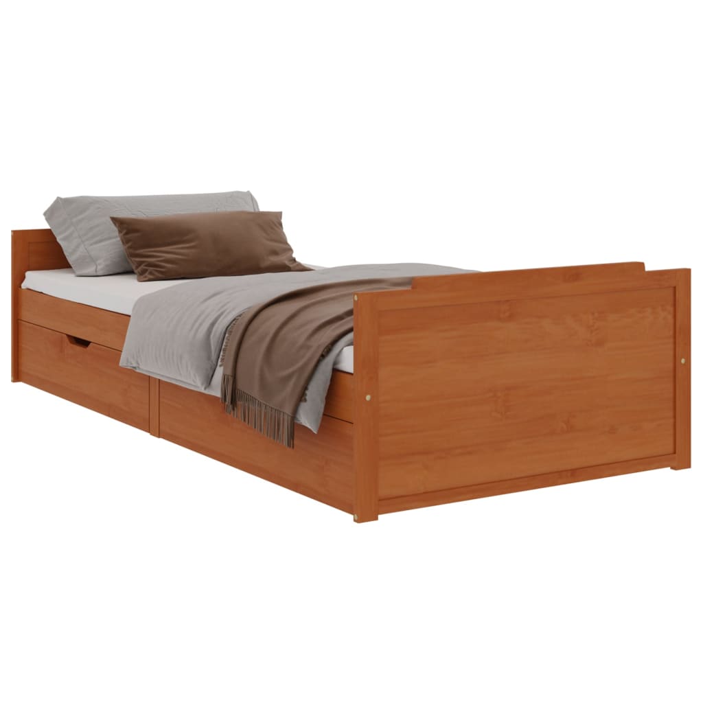 Bettgestell Tagesbett mit Schubladen Kiefer Massivholzbett Gästebett 90x200 cm - Bild 12 von 46