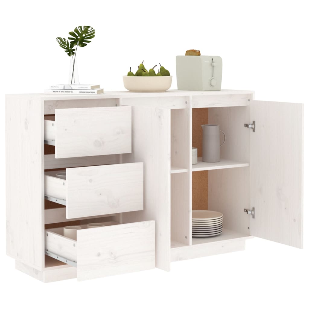 Kommode Sideboard Massivholz Kiefer Highboard 2 Türen & 3 Schubladen 111x34x75cm - Bild 15 von 43