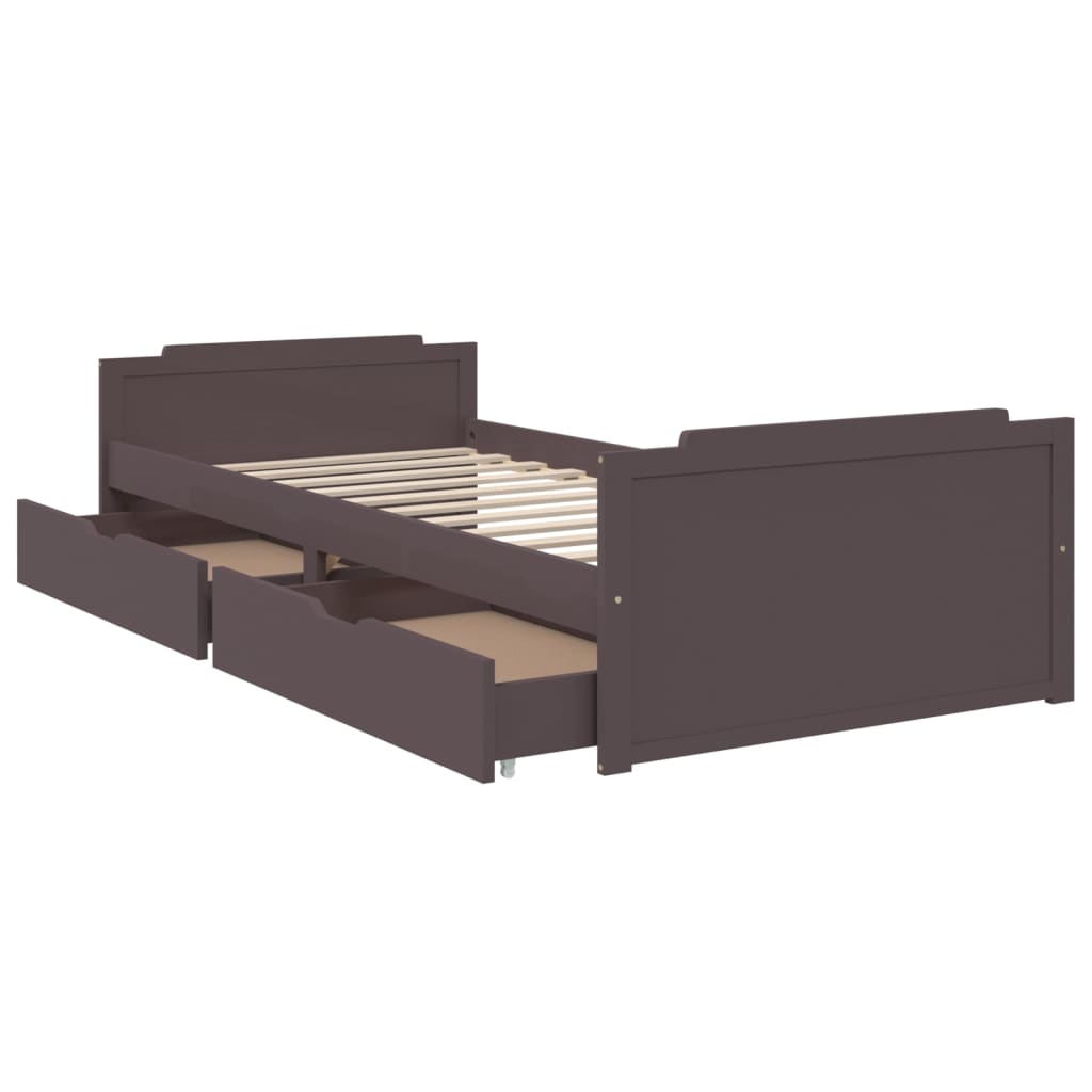 Bettgestell Tagesbett mit Schubladen Kiefer Massivholzbett Gästebett 90x200 cm - Bild 7 von 46