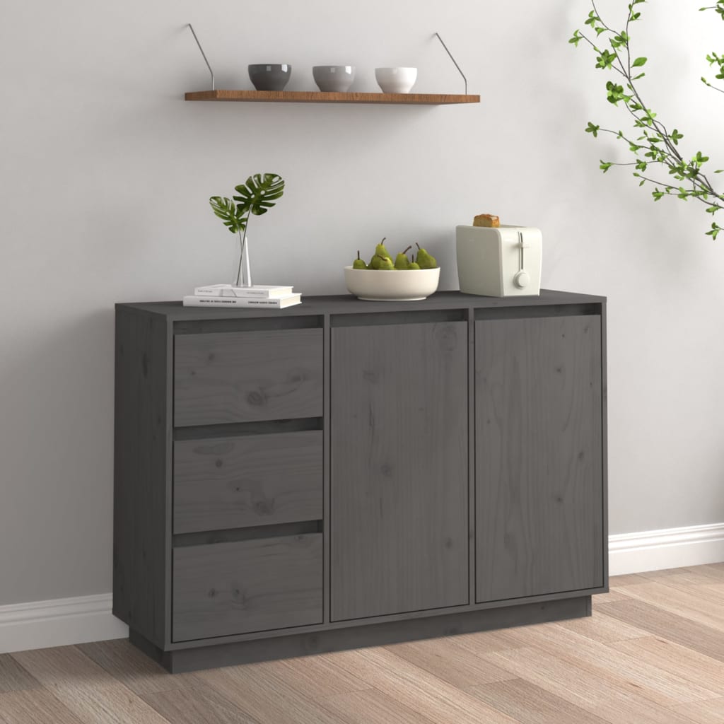 Kommode Sideboard Massivholz Kiefer Highboard 2 Türen & 3 Schubladen 111x34x75cm - Bild 20 von 43