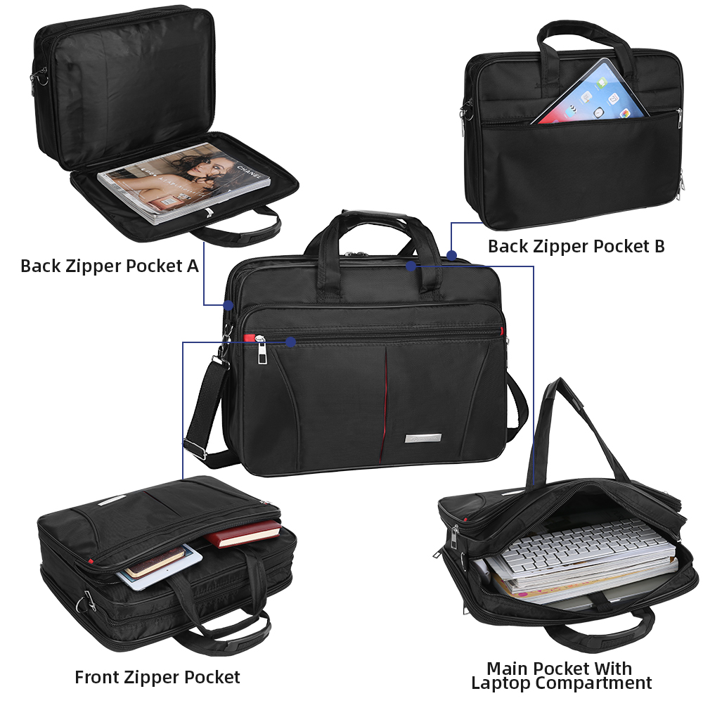 15.6'' Mens Laptop Bag Notebook Briefcase Cases Business Shoulder Crossbody Bags - Picture 15 of 29