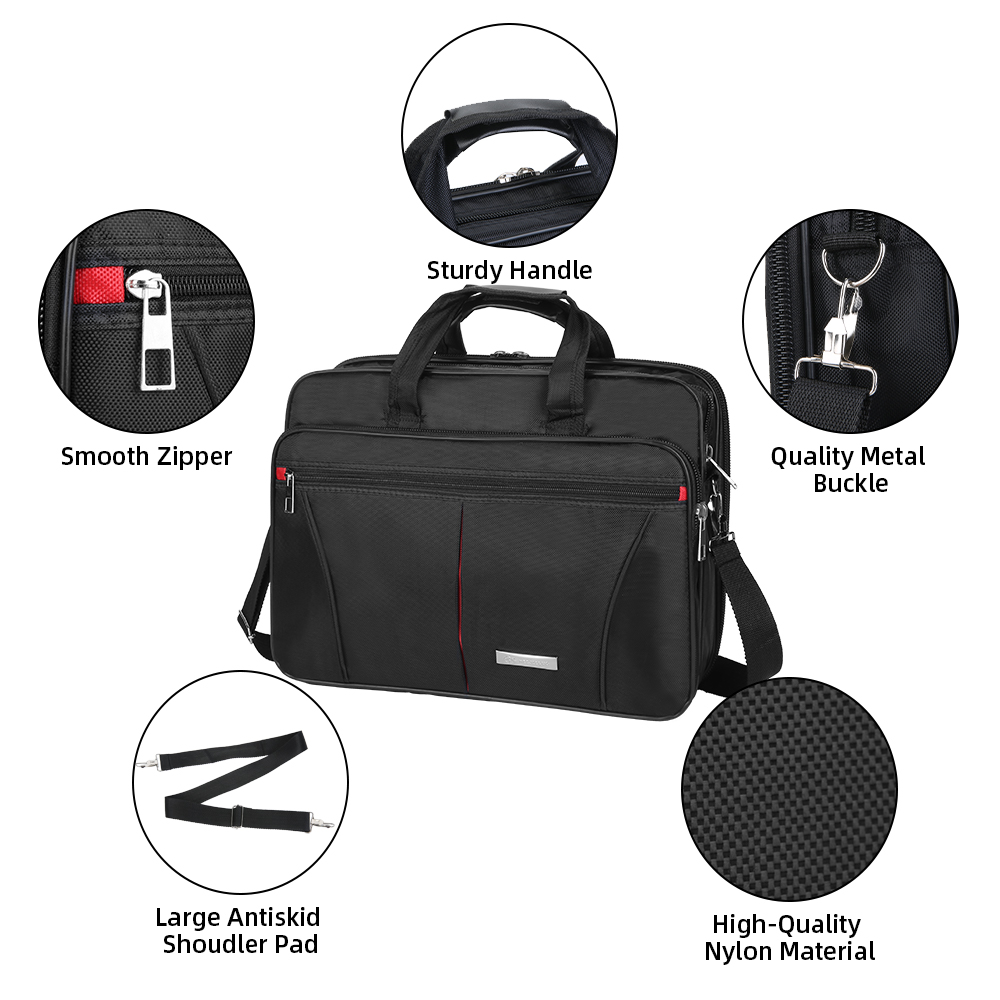 15.6'' Mens Laptop Bag Notebook Briefcase Cases Business Shoulder Crossbody Bags - Picture 14 of 29