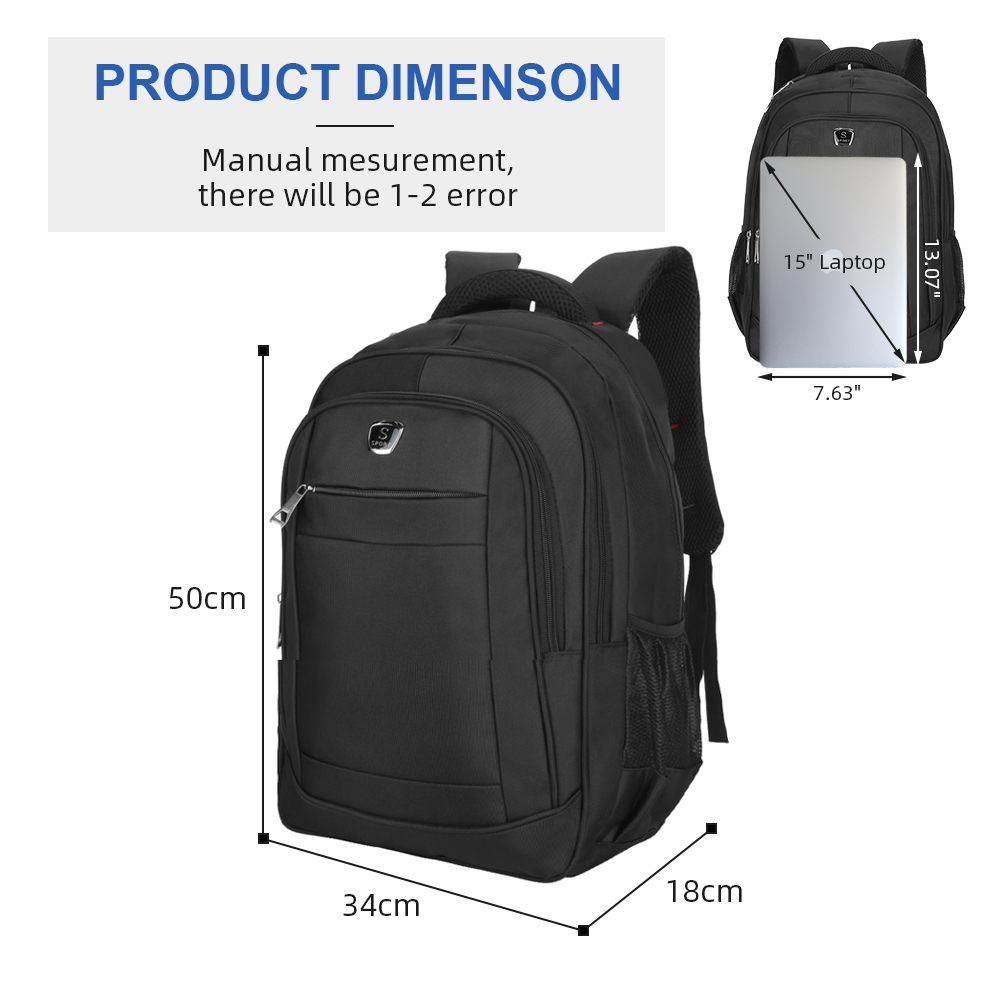 15.6" 17.3" Mens Large Backpack Business School Bag Waterproof Sport Laptop Bags - Picture 87 of 101