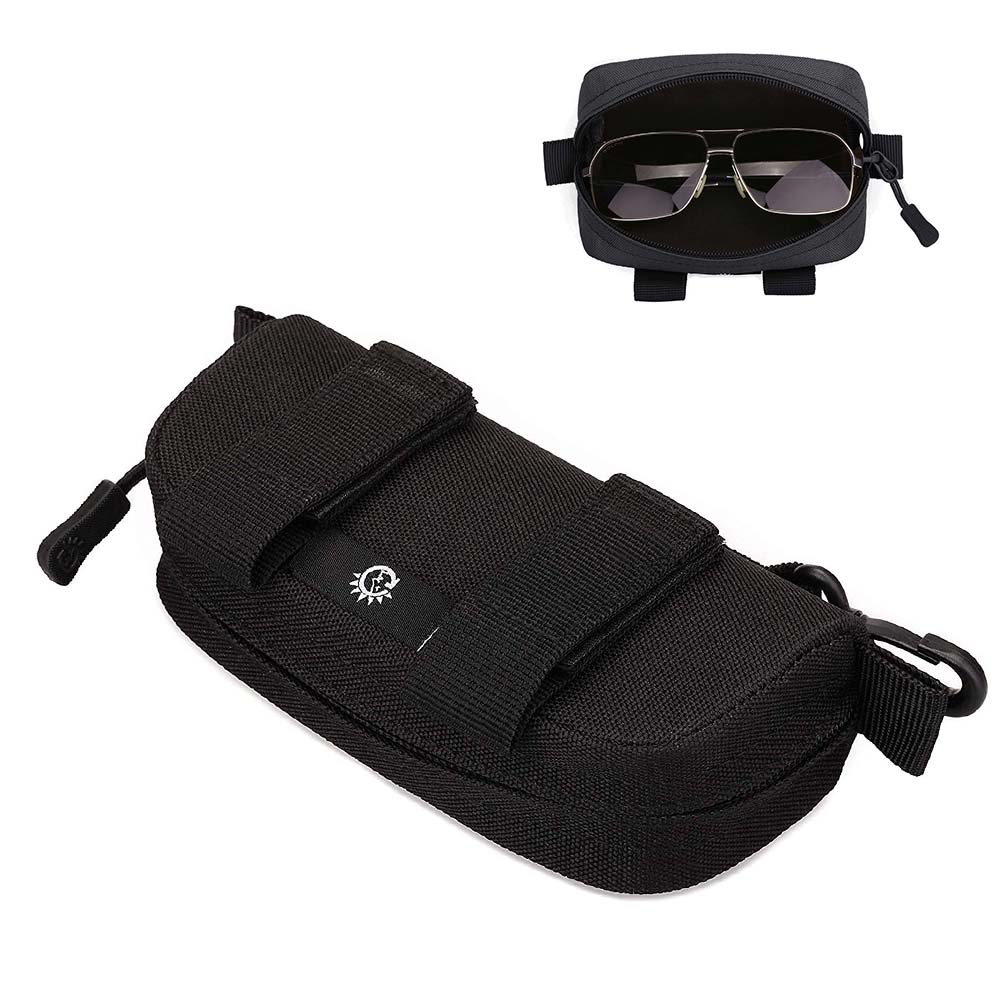 HUNTVP Tactical Eyeglasses Hard Case Molle Zipper Sunglasses Carrying Case Nylon