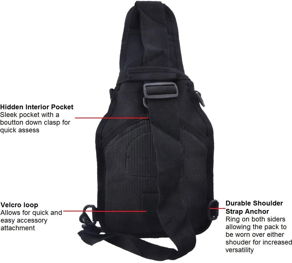 Military Tactical Chest Sling Bag Molle Crossbody Men Outdoor Shoulder Backpack - Picture 41 of 43