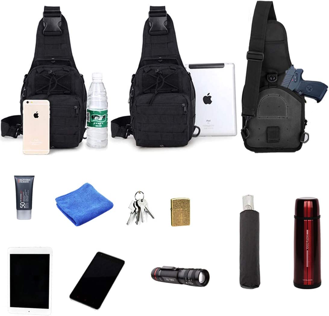 Military Tactical Chest Sling Bag Molle Crossbody Men Outdoor Shoulder Backpack - Picture 40 of 43