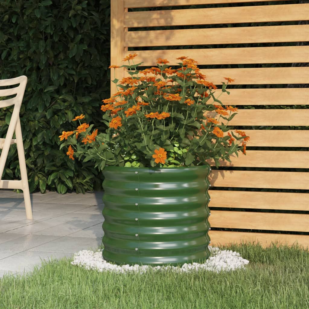 Garten Hochbeet Pflanzkübel Pflanzgefäß Pulverbeschichteter Stahl Rahmen Grau - Bild 34 von 55