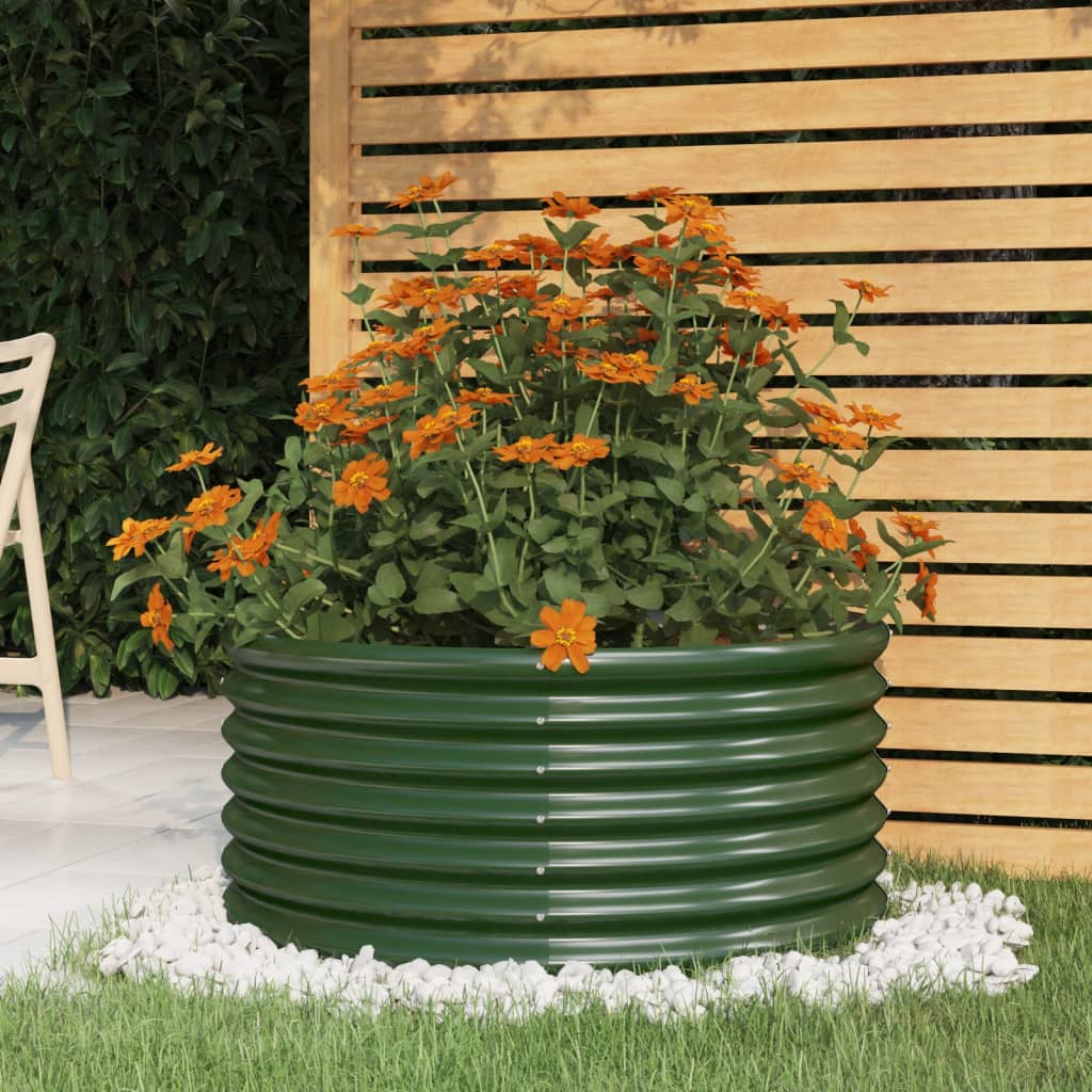 Garten Hochbeet Pflanzkübel Pflanzgefäß Pulverbeschichteter Stahl Rahmen Grau - Bild 32 von 55