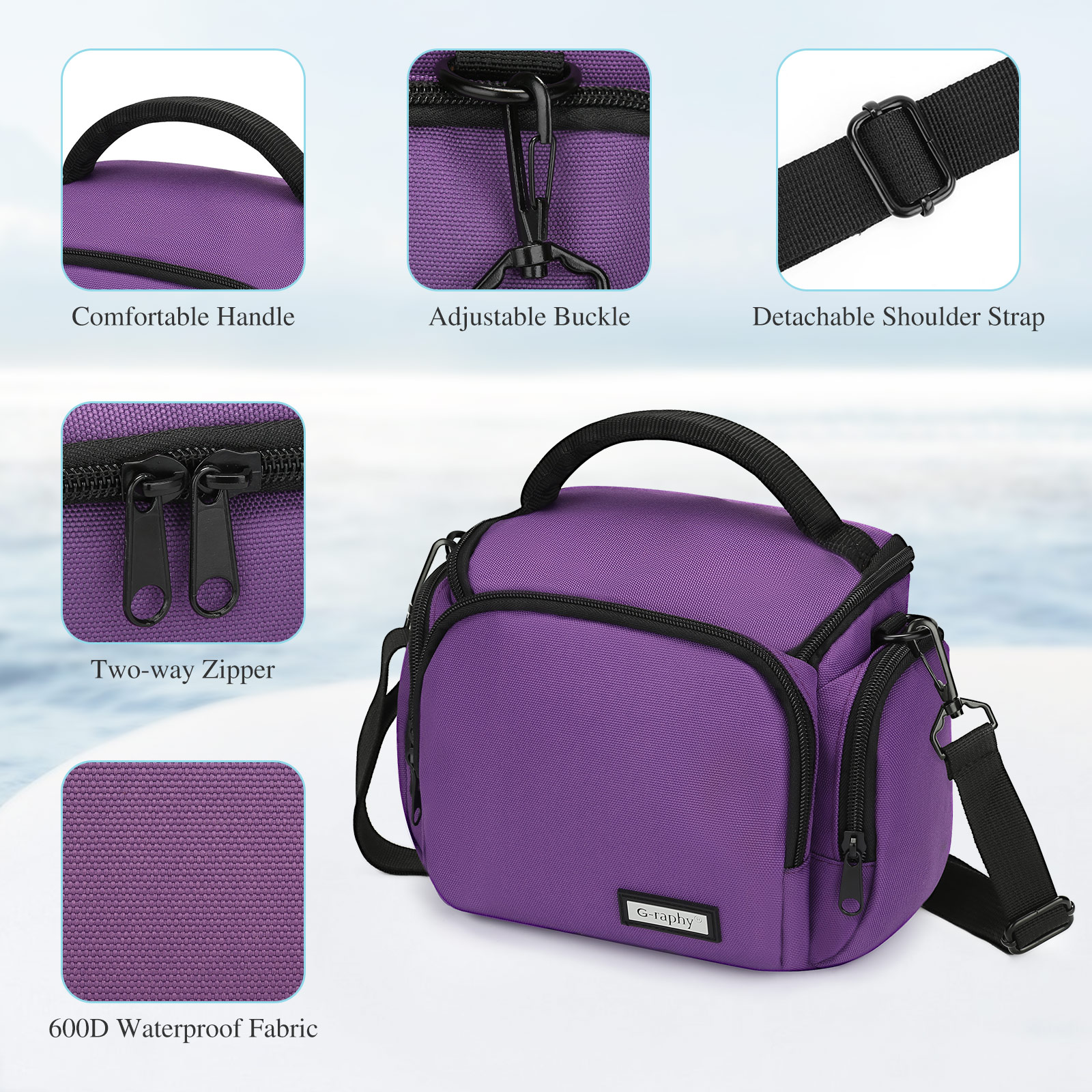 Camera Bag Case DSLR SLR Single Shoulder Bag for Canon Nikon Sony Panasonic US - Picture 38 of 53