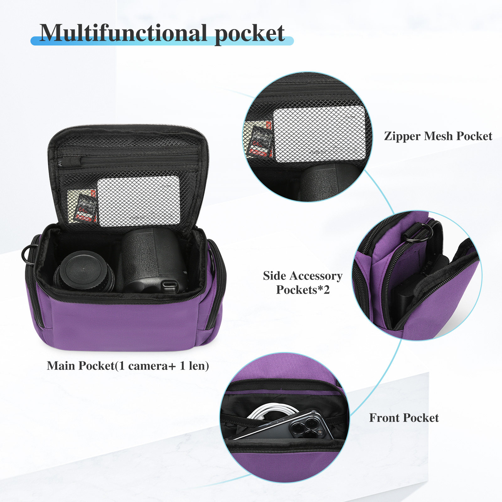 Camera Bag Case DSLR SLR Single Shoulder Bag for Canon Nikon Sony Panasonic US - Picture 41 of 53