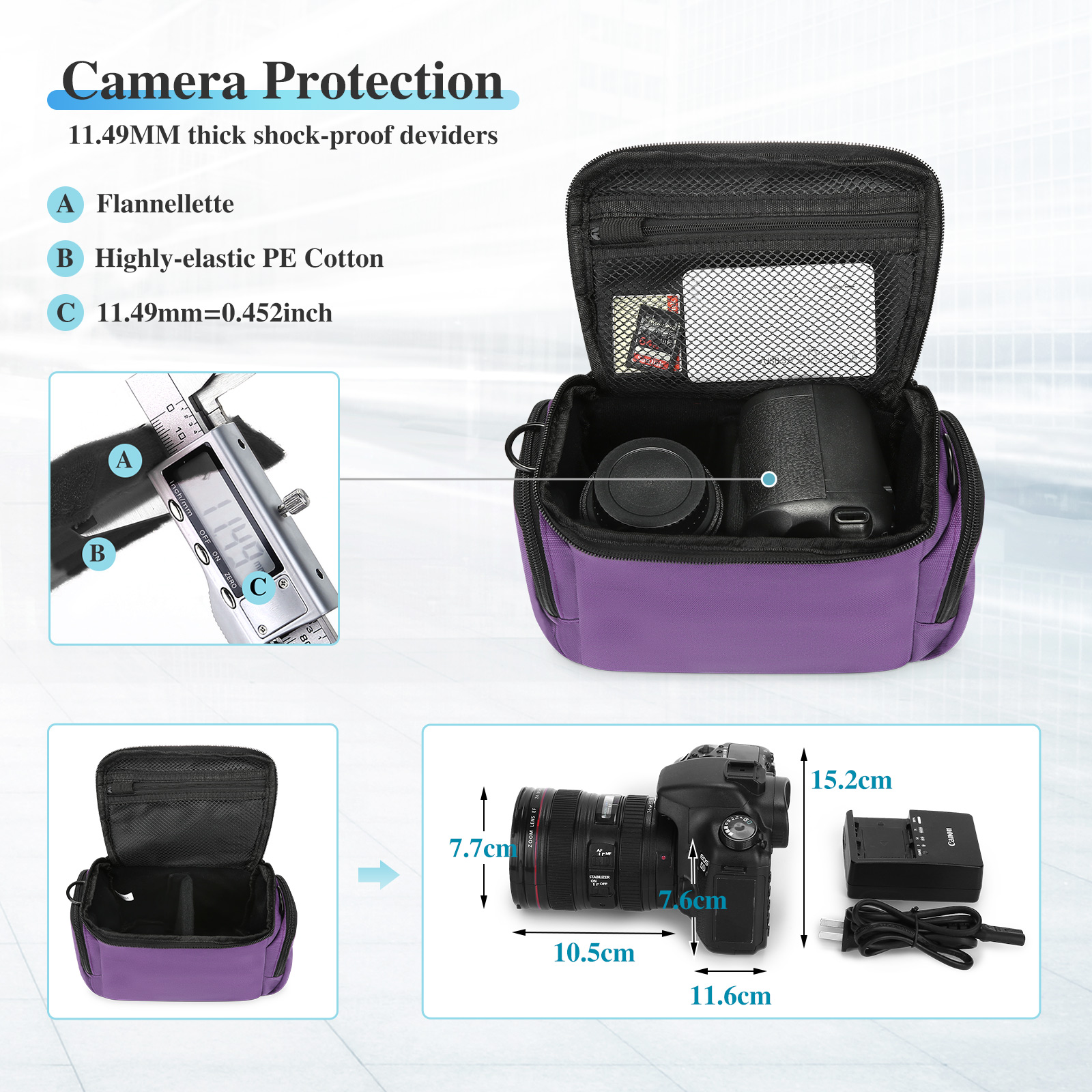 Camera Bag Case DSLR SLR Single Shoulder Bag for Canon Nikon Sony Panasonic US - Picture 42 of 53