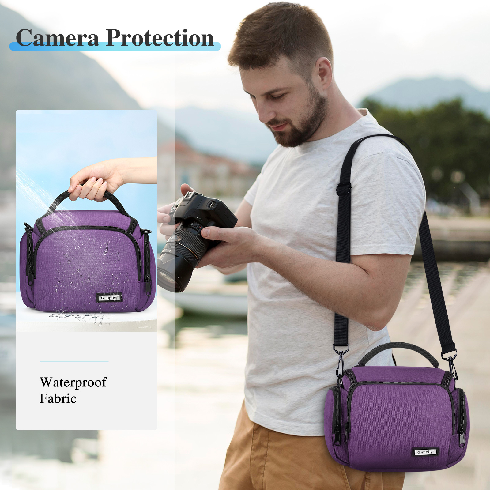 Camera Bag Case DSLR SLR Single Shoulder Bag for Canon Nikon Sony Panasonic US - Picture 43 of 53