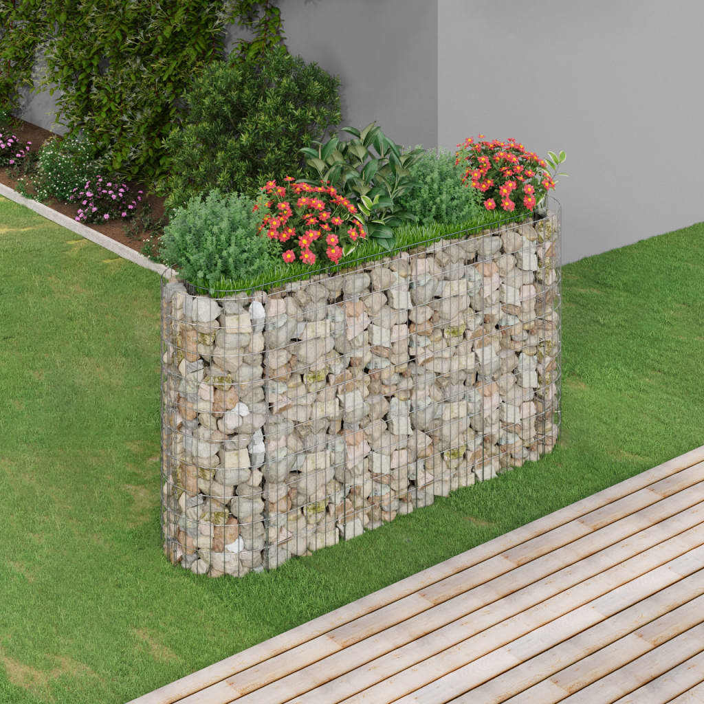Gabionen-Hochbeet Steingabionen Steinkorb Zaun Mauer Gitter Verzinktes Eisen - Bild 30 von 46