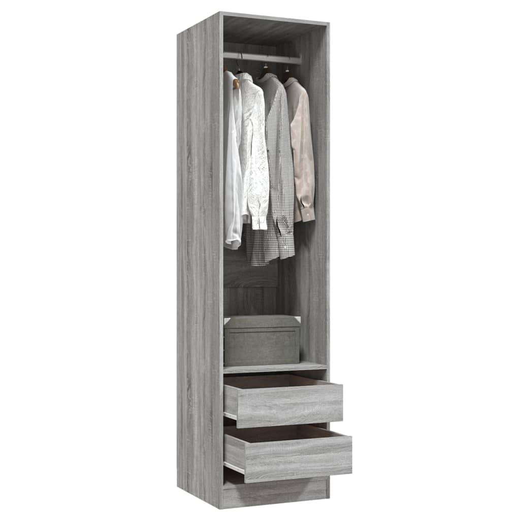 Kleiderschrank mit 2 Schubladen Holz Kleiderständer Flurschrank Hochschrank - Bild 39 von 56