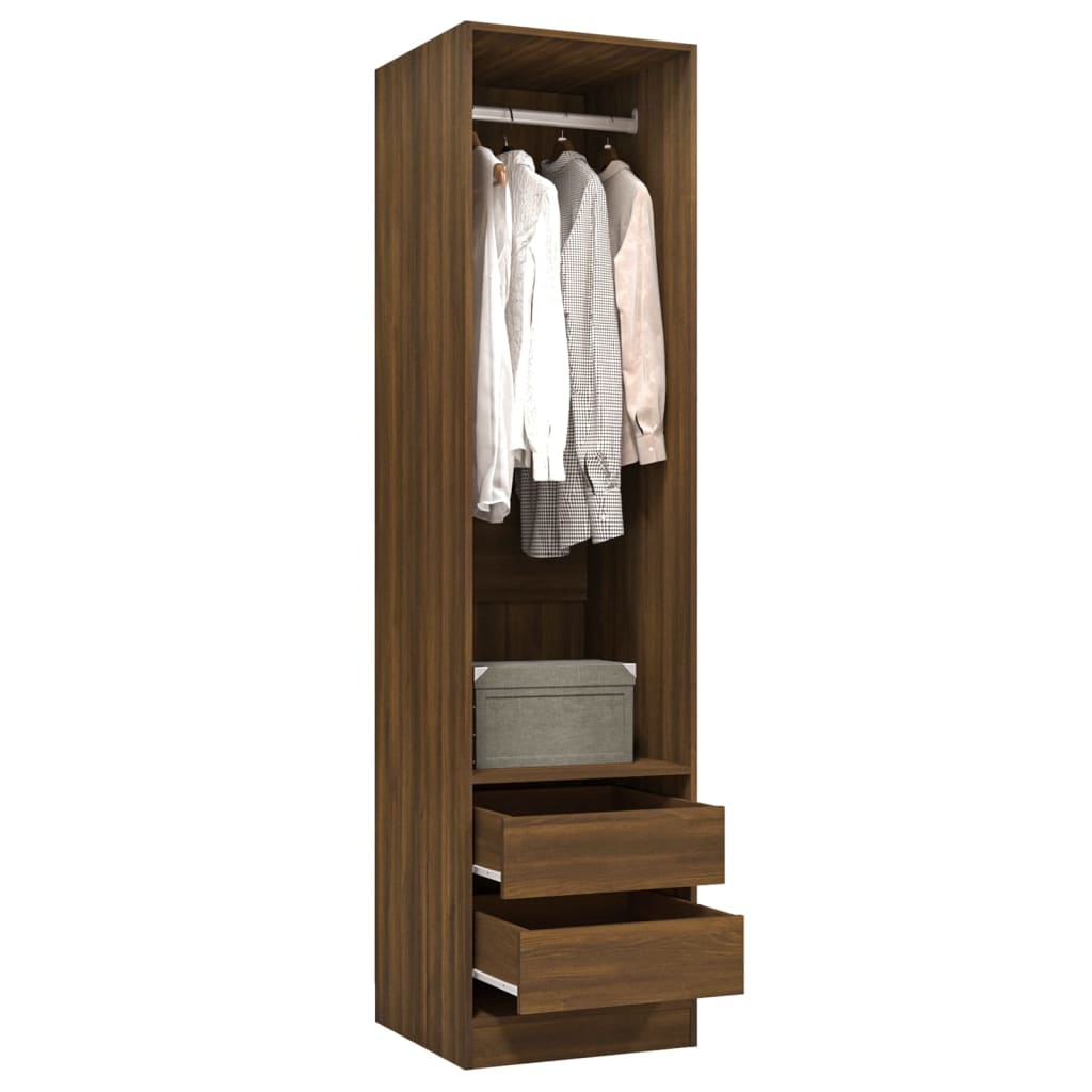 Kleiderschrank mit 2 Schubladen Holz Kleiderständer Flurschrank Hochschrank - Bild 54 von 56