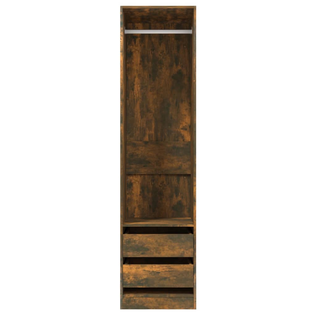 Kleiderschrank mit 2 Schubladen Holz Kleiderständer Flurschrank Hochschrank - Bild 43 von 56