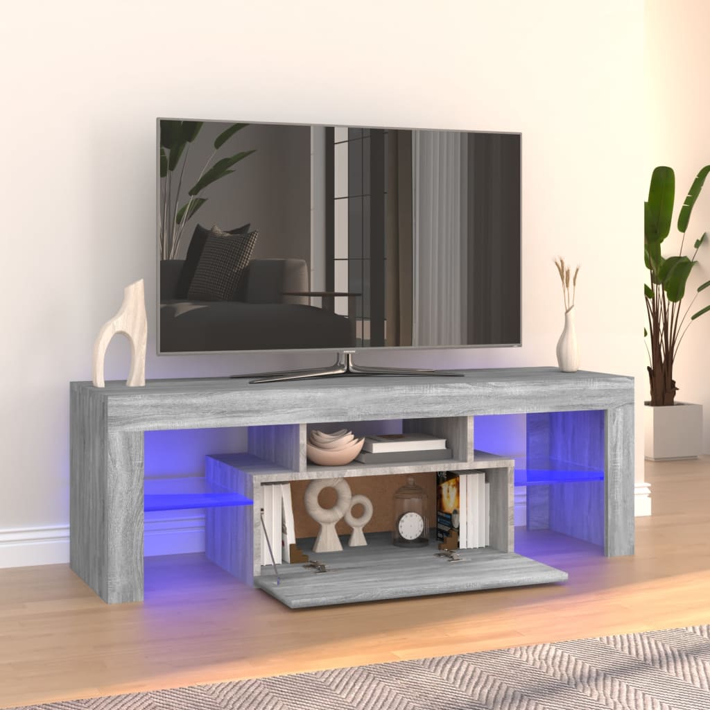 TV Cabinet with LED Lights Sideboard Lowboard TV Table Storage TV Unit Cabinet 