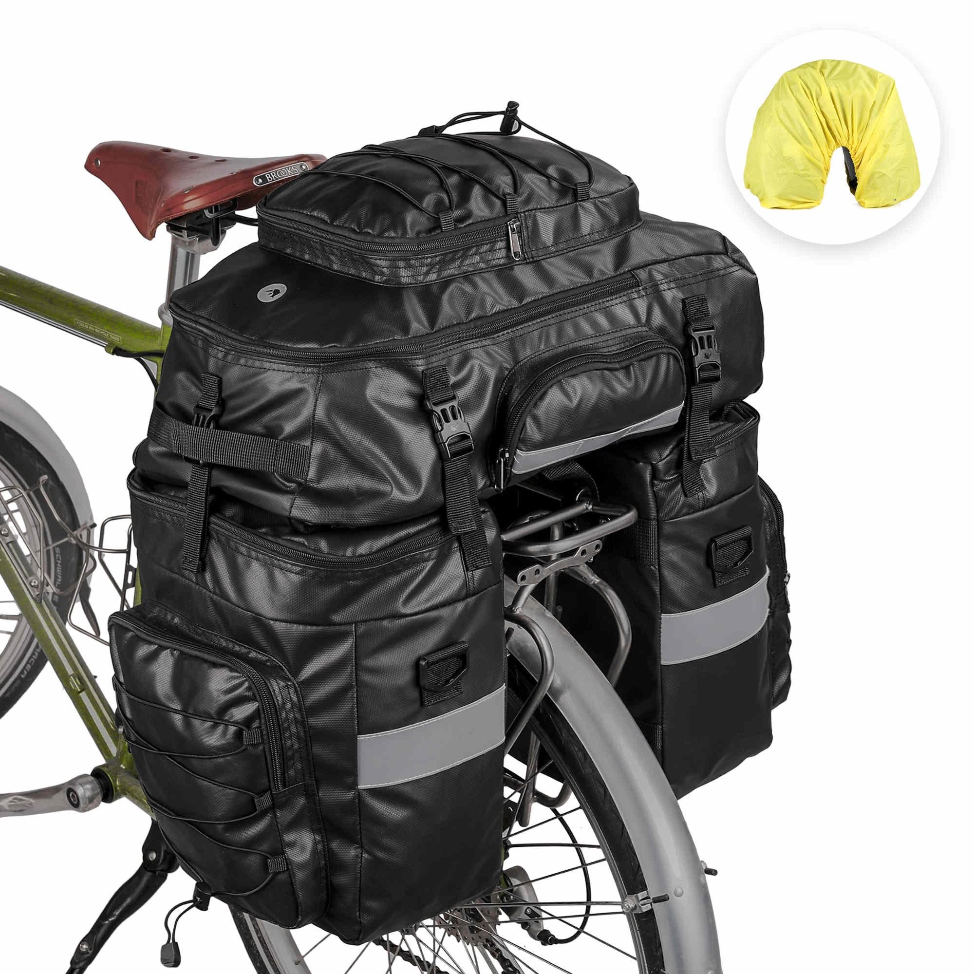 65L Fahrrad Gepäckträgertasche 3in1 Gepäckträger Satteltasche Rucksack Fahrrad Rücksitz Aufbewahrungstasche - Bild 12 von 13