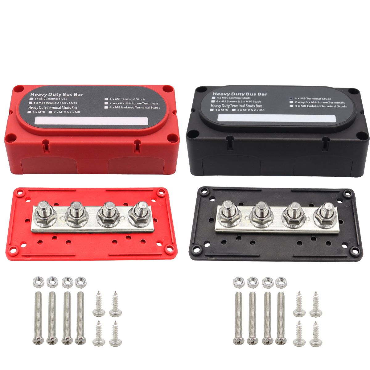 M8*4 300A 48V Studs Bus Bar Terminal Power Heavy Duty Distribution Box Block SET