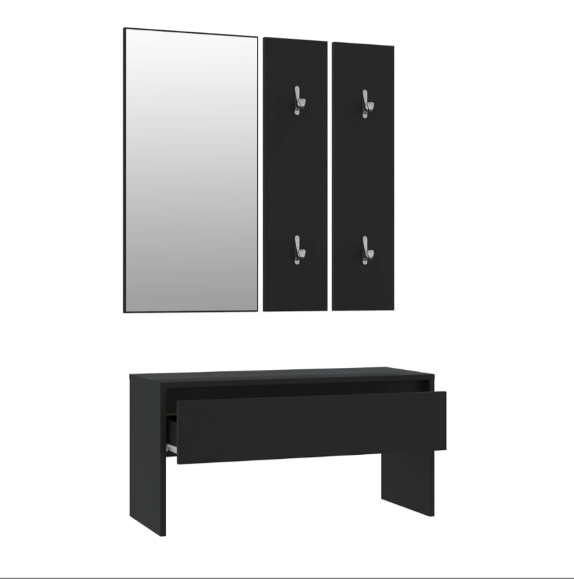 Flurgarderobe Ruben weiß Garderobenset Schuhbank Komplettgarderobe Flur Satz - Bild 70 von 70