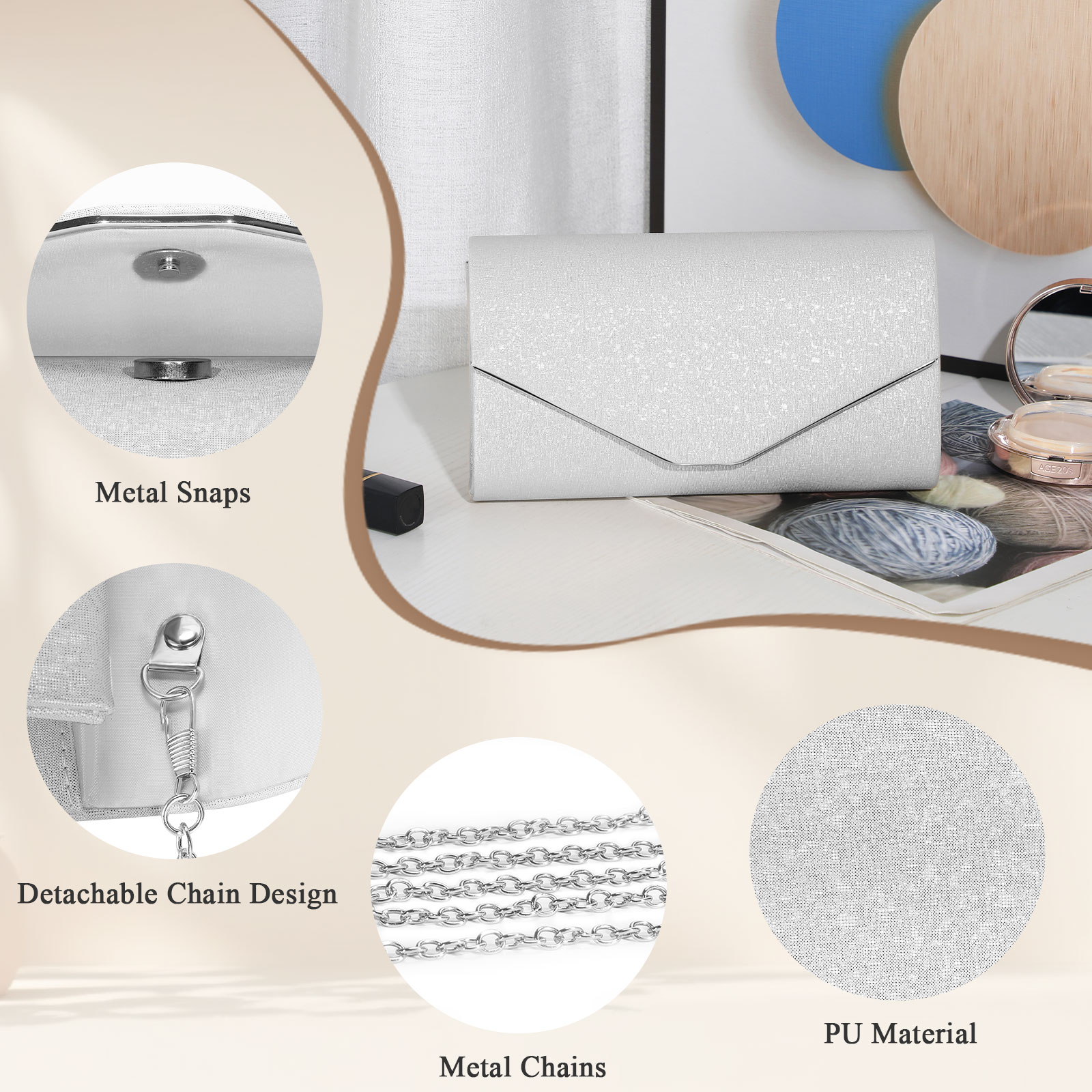 Damentasche Abendtasche Clutch Tasche Handtasche Party Brauttasche Umhängetasche