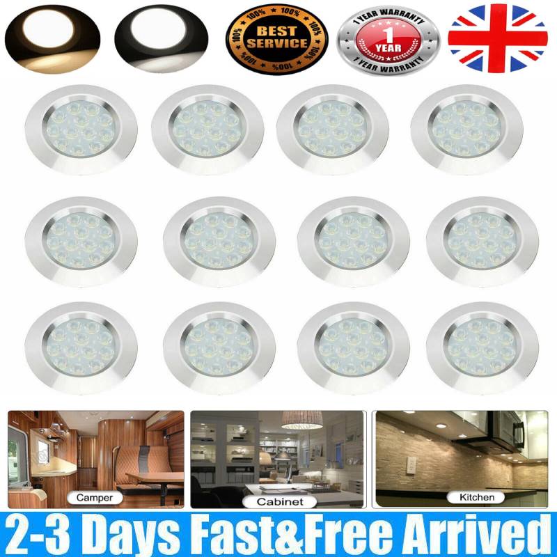 12V Interior LED Spot Lights Ceiling Camper Van Caravan Motorhome Boat Downlight