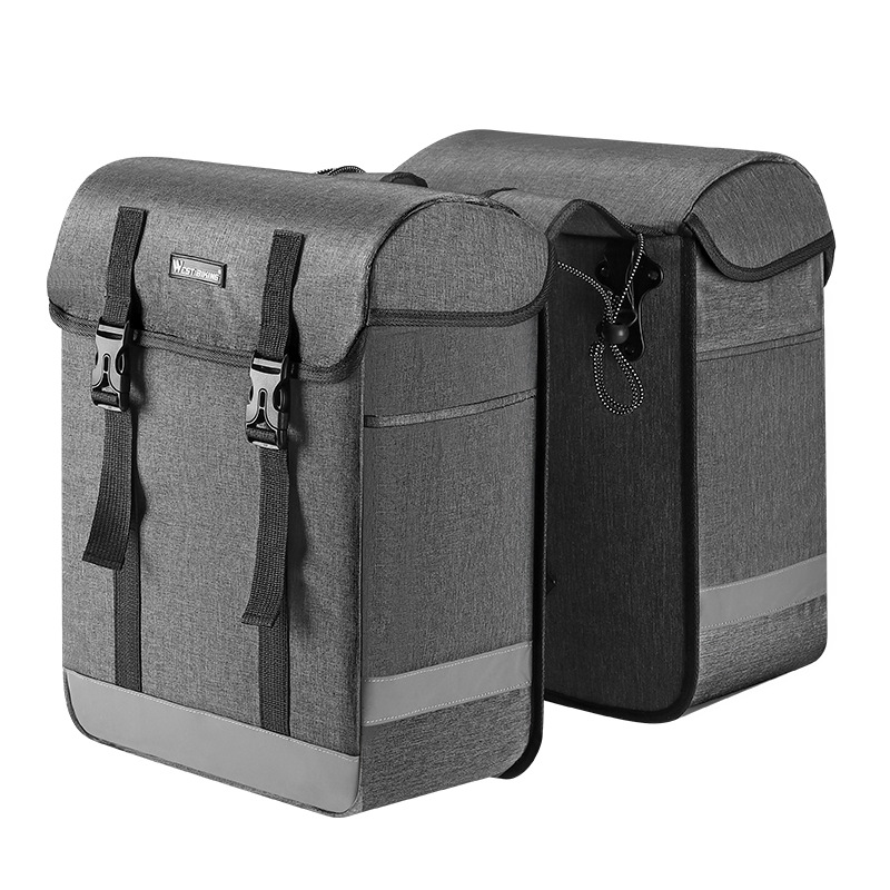 34L Bike Double Pannier Bag Waterproof Bicycle Rear Rack Seat Storage Saddle Bag