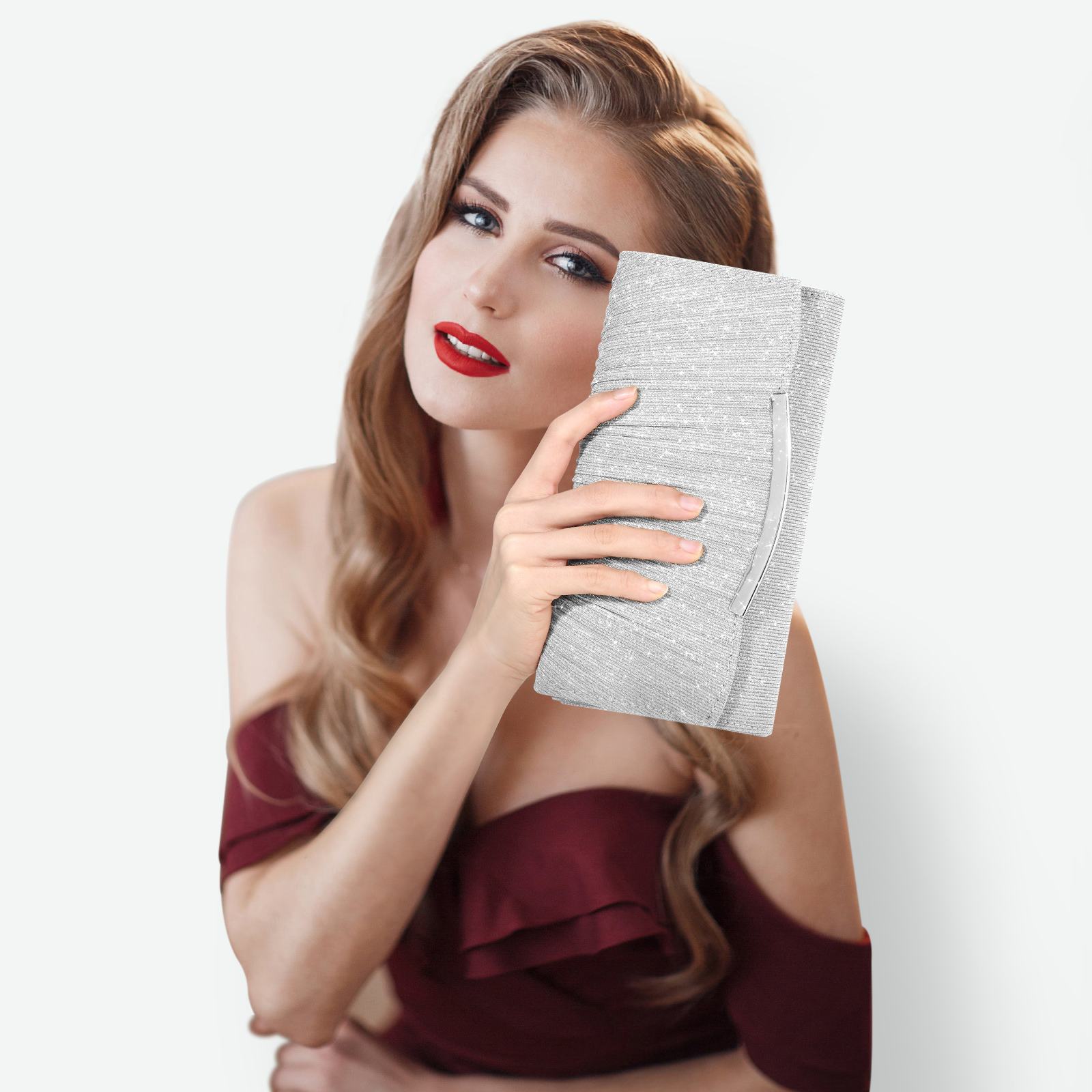 Women Evening Bag Clutch Purses Crossbody Sling Bag Wedding Prom Party Handbags - Picture 10 of 31