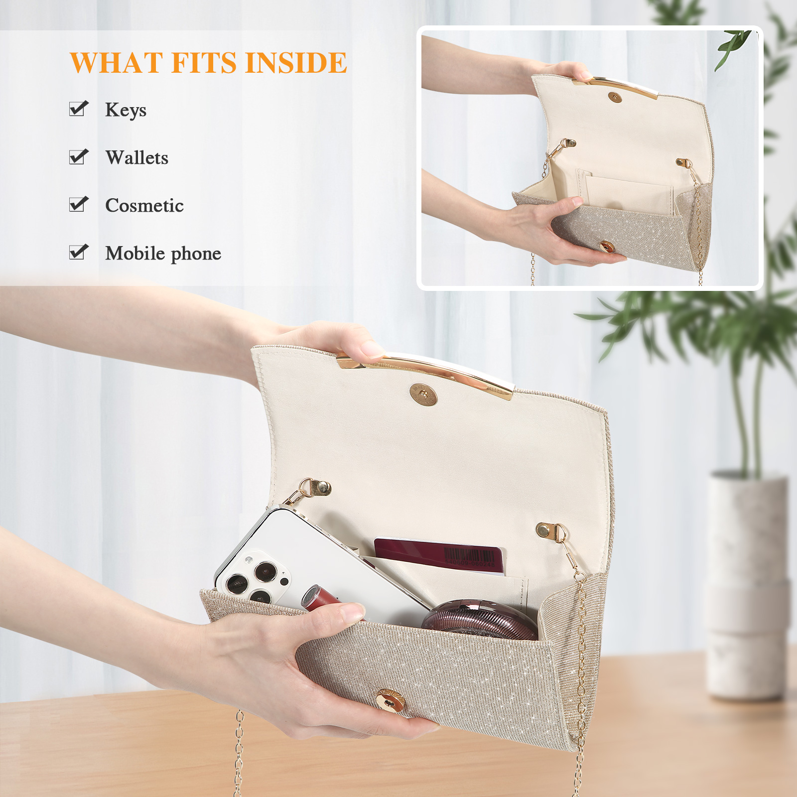 Women Evening Bag Clutch Purses Crossbody Sling Bag Wedding Prom Party Handbags - Picture 20 of 31