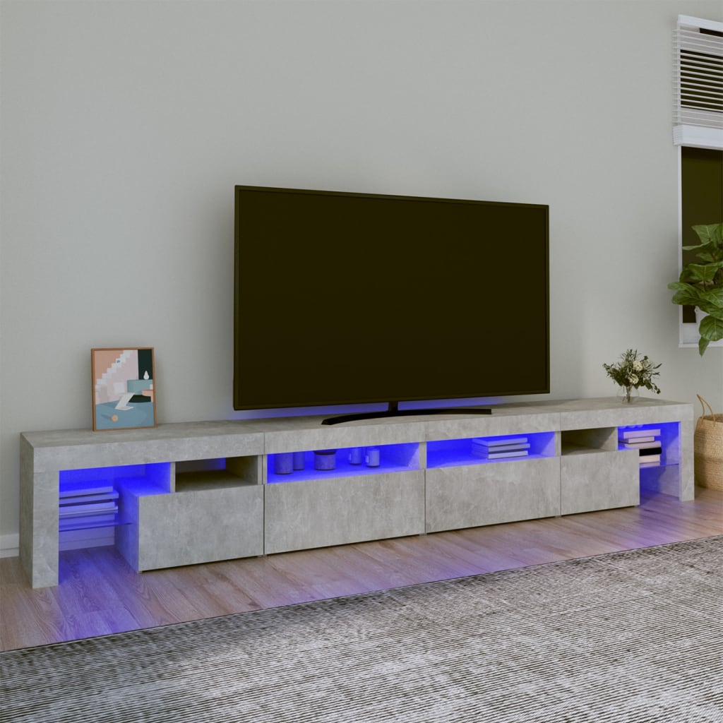 TV-Schrank mit LED-Leuchten Lowboard TV Möbel Tisch Board Sideboard Fernsehtisch - Bild 28 von 28