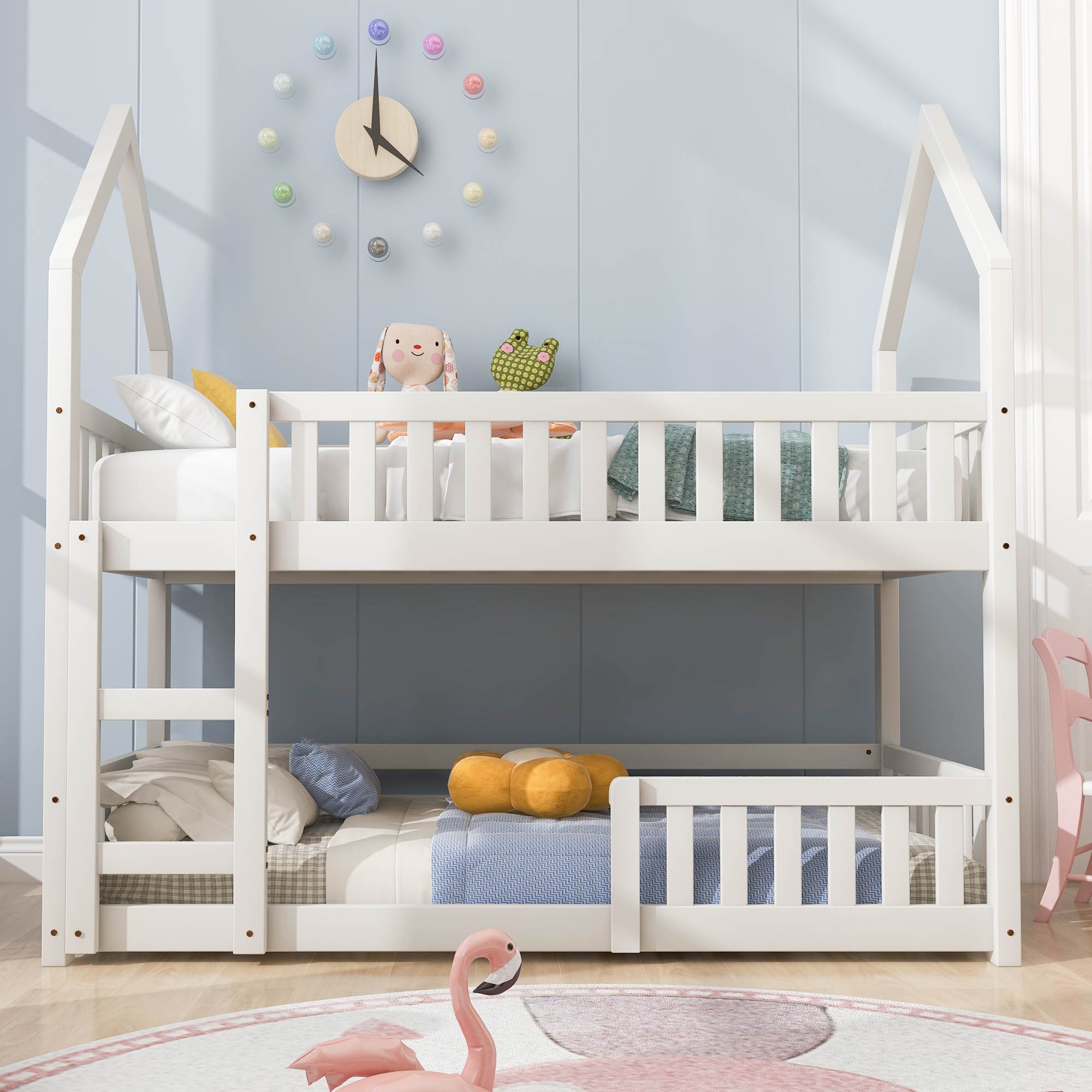 Treehouse Cabin Bed 3FT Single Bunk Bed Wooden Frame Kids Children Sleeper House - Picture 11 of 48