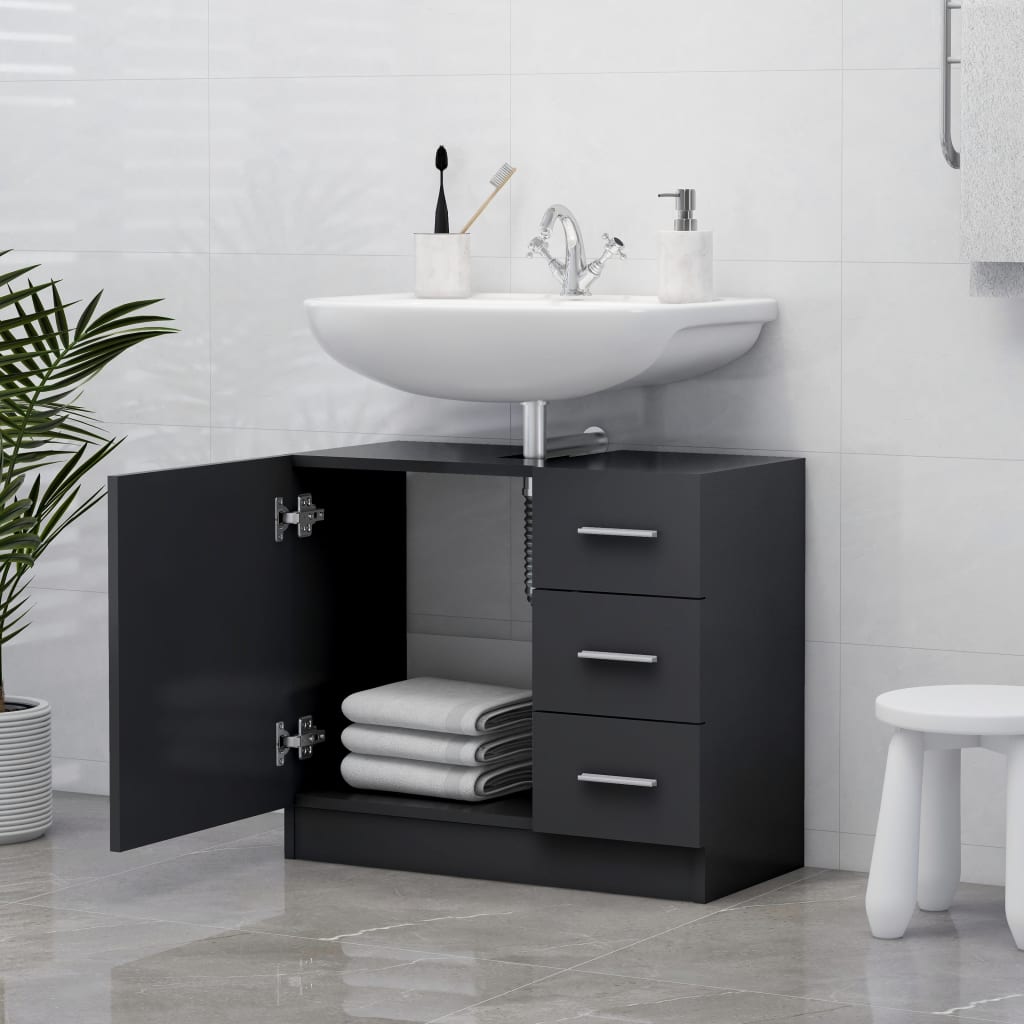 Waschbeckenunterschrank Badezimmerschrank Waschtisch Unterschrank Badschrank - Bild 19 von 97