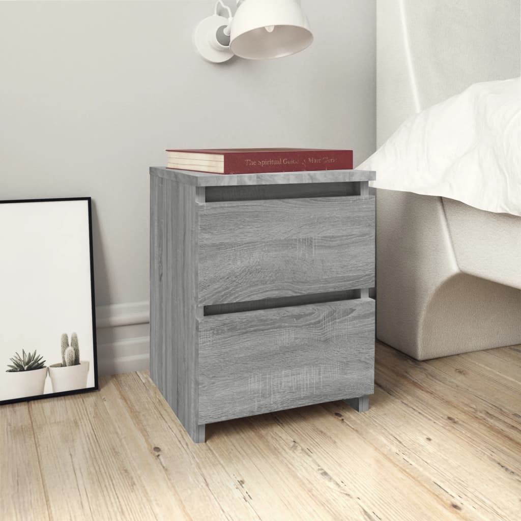 1/2er Holzwerkstoff Nachttisch Hochglanz Nachtschrank Schrank mit 2 Schubladen - Bild 49 von 61