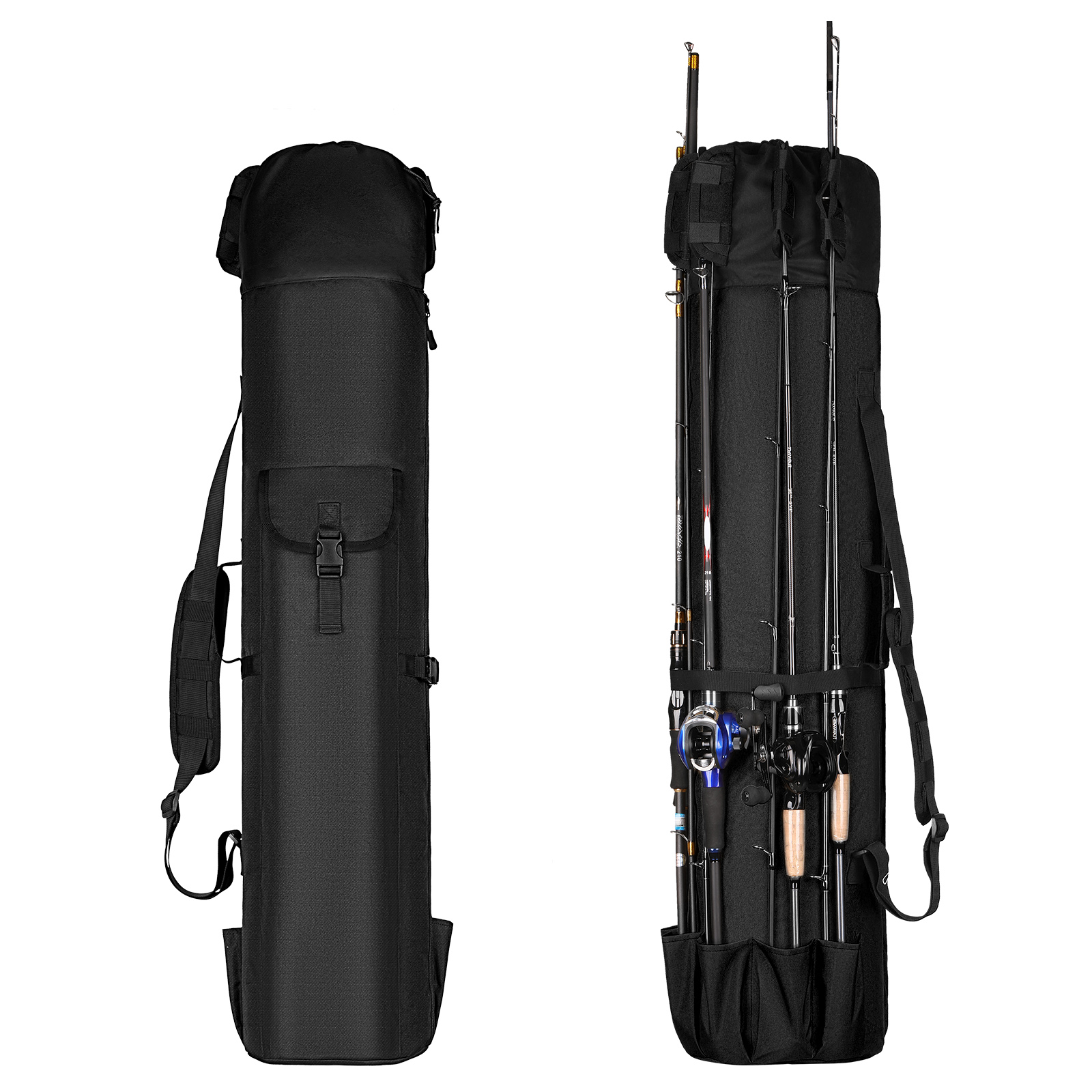 Fishing Backpack with Rod Holder Waterproof Large Storage Luggage Bag Tackle Bag - Picture 17 of 28