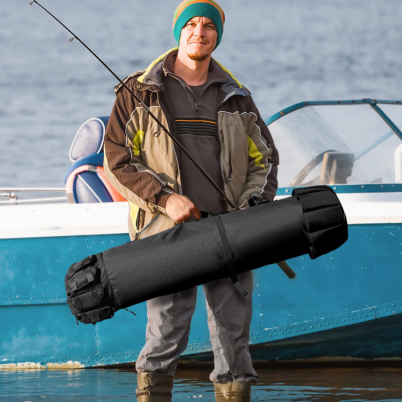 Fishing Rod Reel Case Bag Organizer Travel Carry Holder Pole Tools Storage Bags - Picture 19 of 30