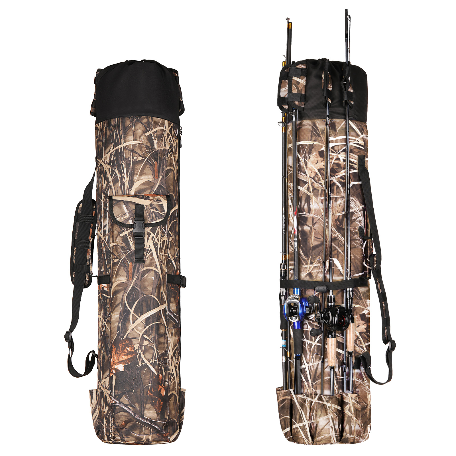 Fishing Backpack with Rod Holder Waterproof Large Storage Luggage Bag Tackle Bag - Picture 25 of 28
