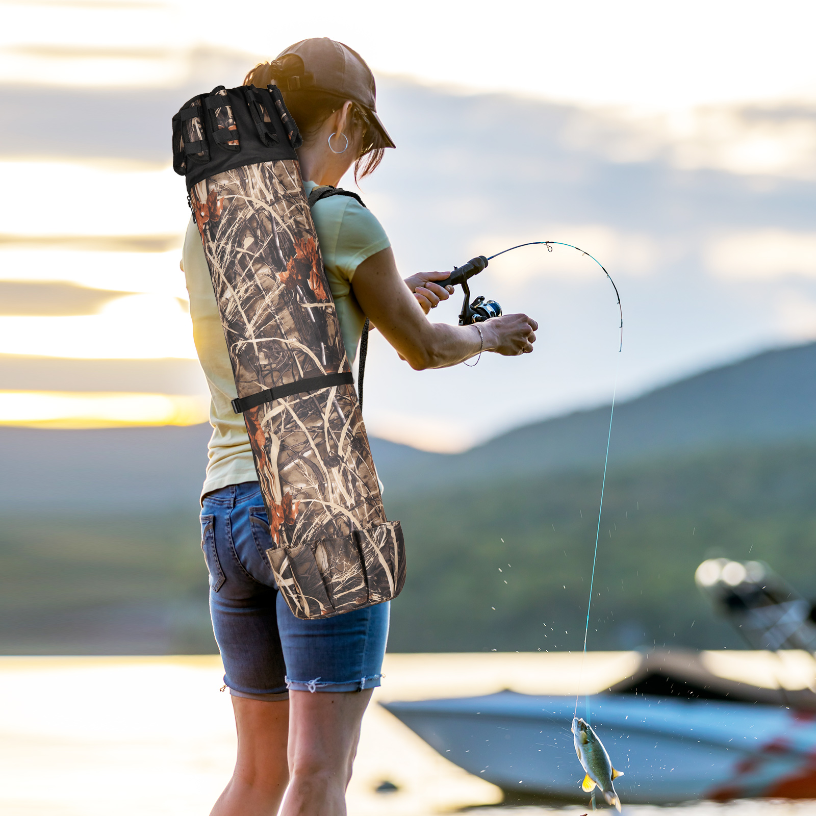 Fishing Rod Reel Case Bag Organizer Travel Carry Holder Pole Tools Storage Bags - Picture 8 of 30