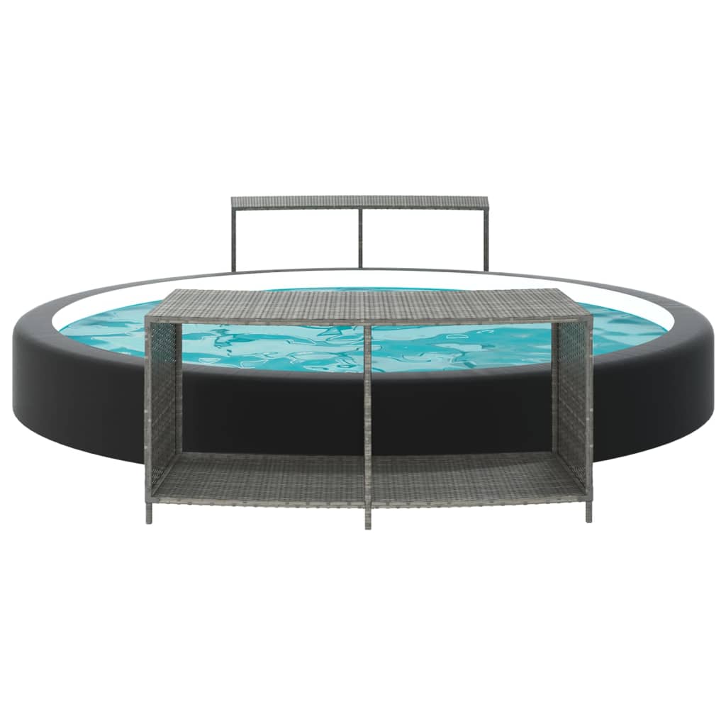 Whirlpool-Stufen Umrandung Spa Massivholz Akazie und Poly Rattan Poolumrandung - Bild 60 von 84