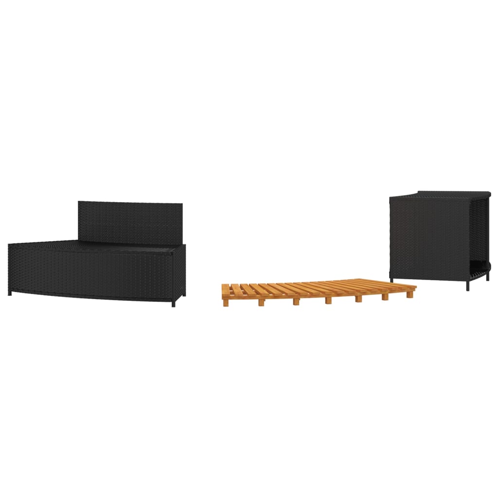 Whirlpool-Stufen Umrandung Spa Massivholz Akazie und Poly Rattan Poolumrandung - Bild 35 von 84