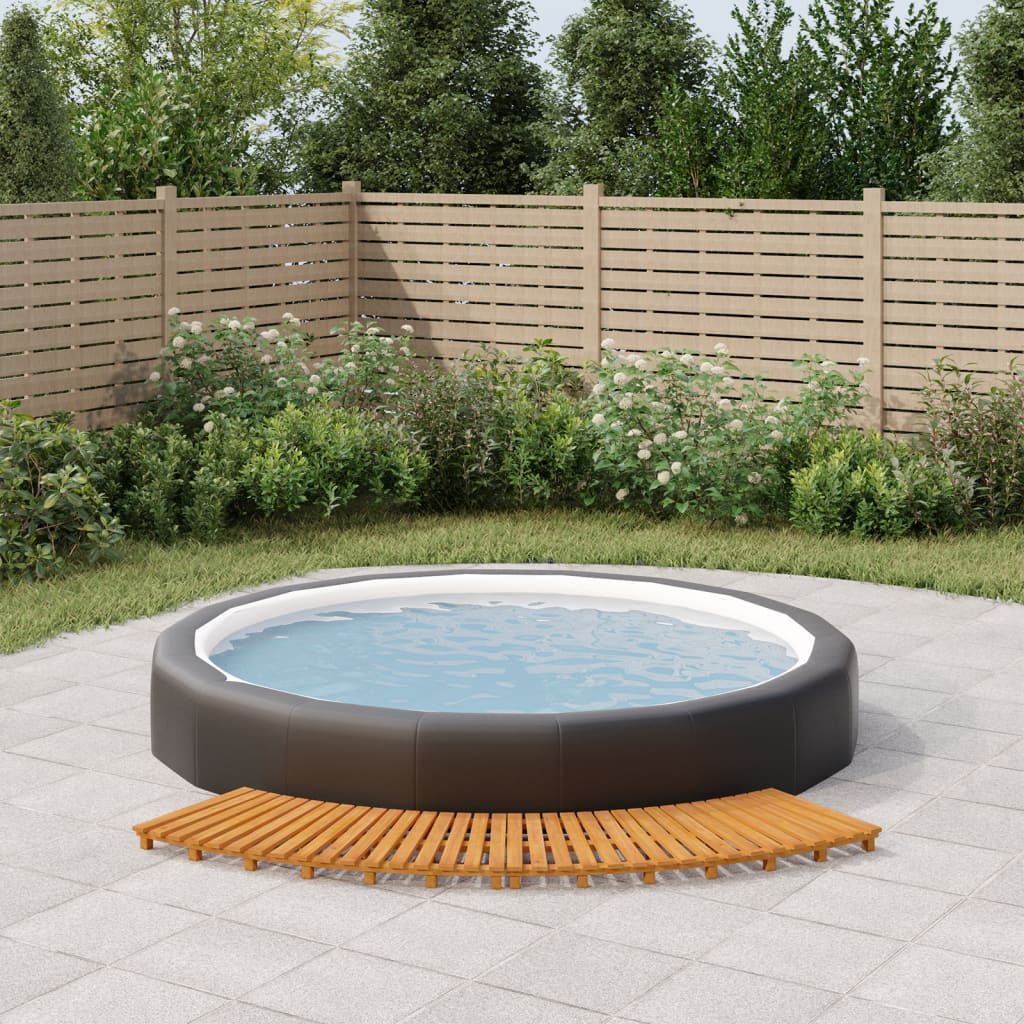Whirlpool-Stufen Umrandung Spa Massivholz Akazie und Poly Rattan Poolumrandung - Bild 2 von 84