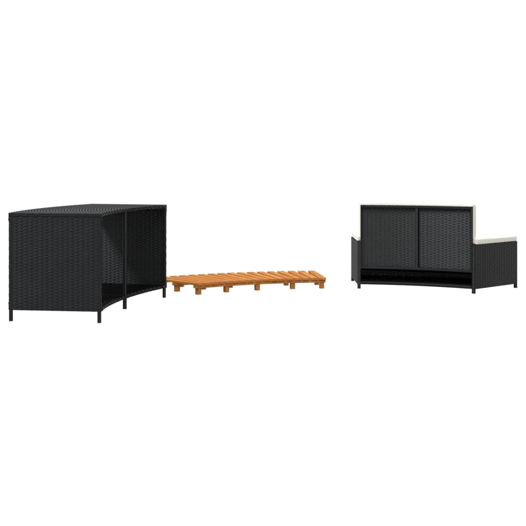 Whirlpool-Stufen Umrandung Spa Massivholz Akazie und Poly Rattan Poolumrandung - Bild 36 von 84