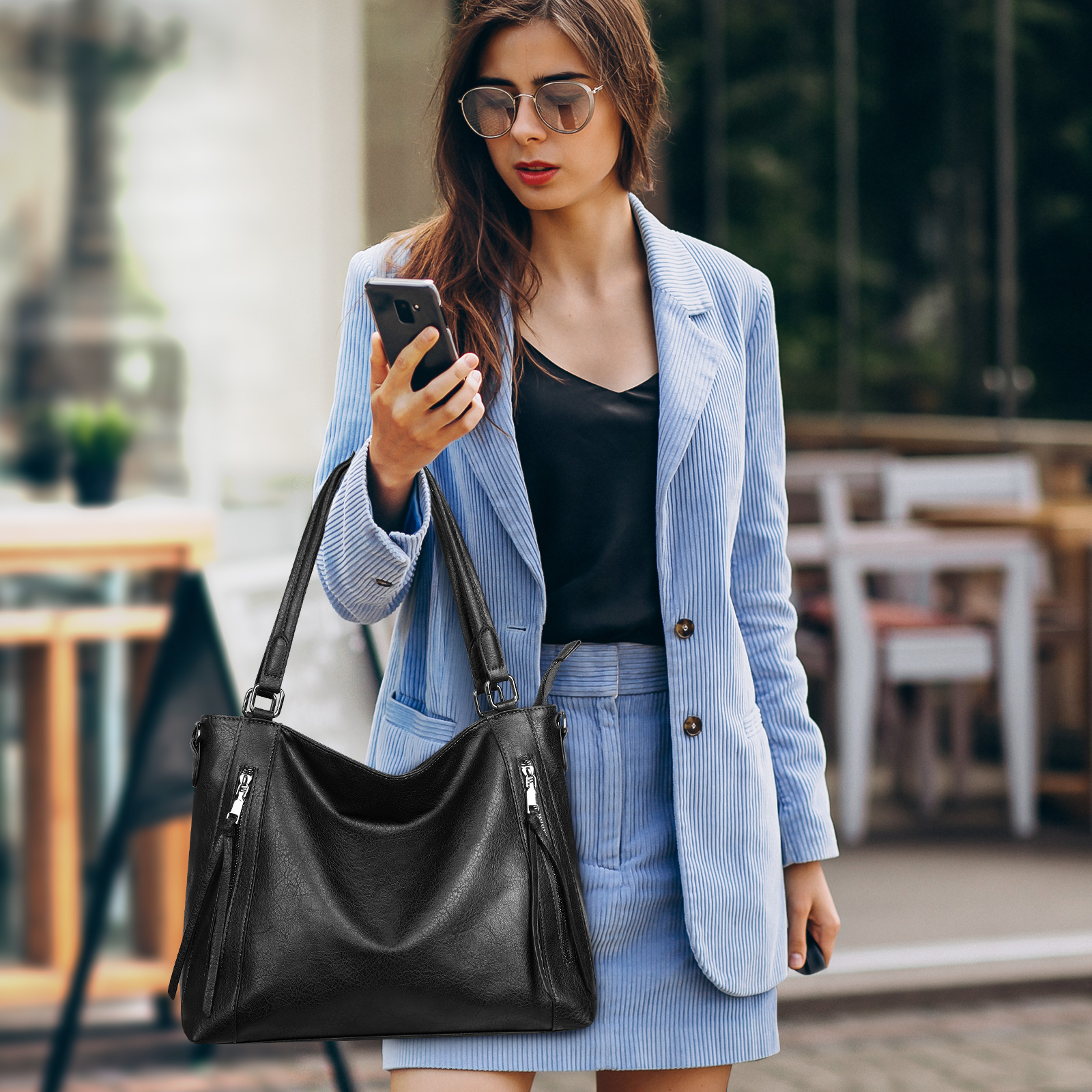 Damen Handtasche Leder Henkeltasche Top Griff Tasche Weiches Umhängetasche