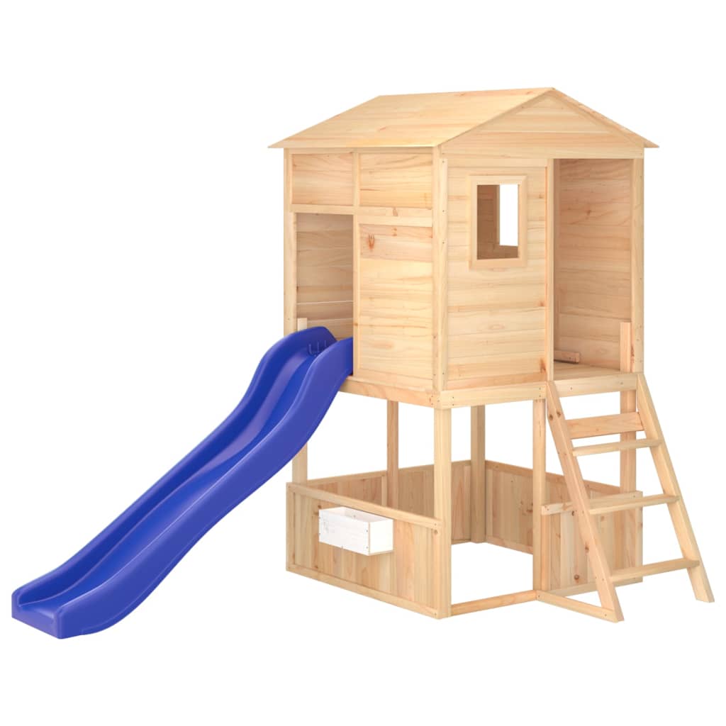 Kinder Spielturm Garten Stelzenhaus Kletterturm Spielhaus Massivholz Tanne - Bild 5 von 21