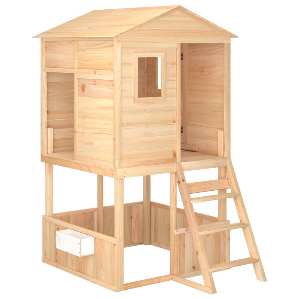 Kinder Spielturm Garten Stelzenhaus Kletterturm Spielhaus Massivholz Tanne - Bild 7 von 21