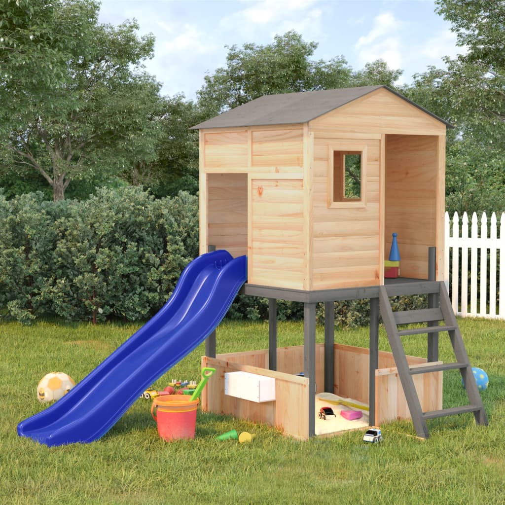 Kinder Spielturm Garten Stelzenhaus Kletterturm Spielhaus Massivholz Tanne - Bild 10 von 21