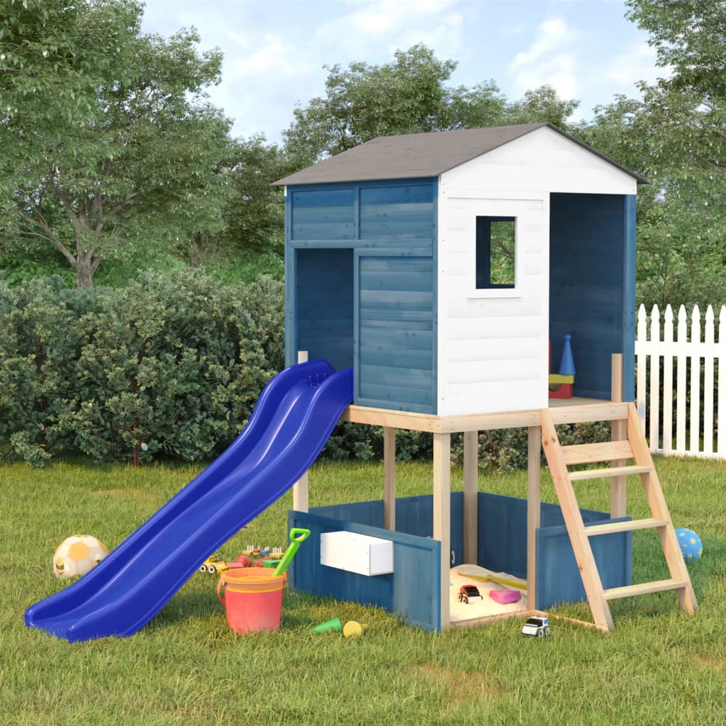 Kinder Spielturm Garten Stelzenhaus Kletterturm Spielhaus Massivholz Tanne - Bild 16 von 21