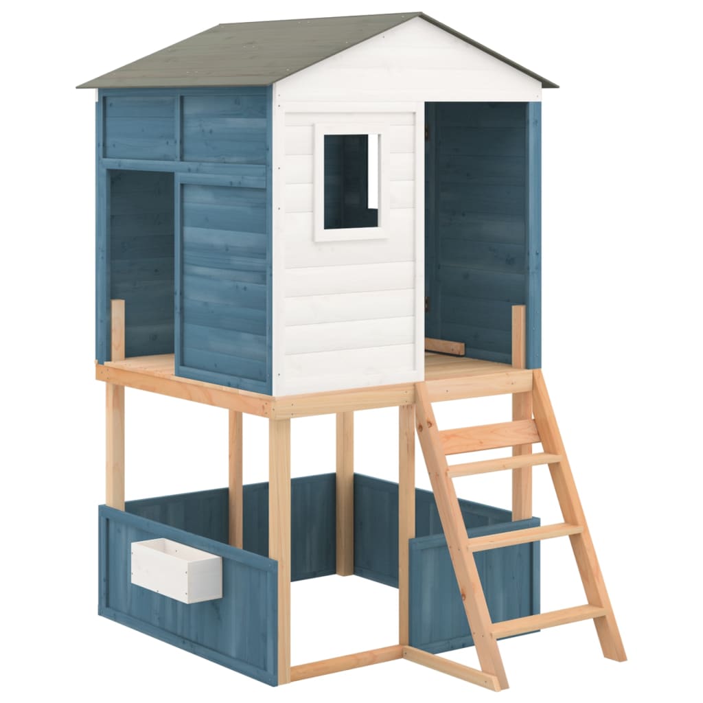 Kinder Spielturm Garten Stelzenhaus Kletterturm Spielhaus Massivholz Tanne - Bild 19 von 21