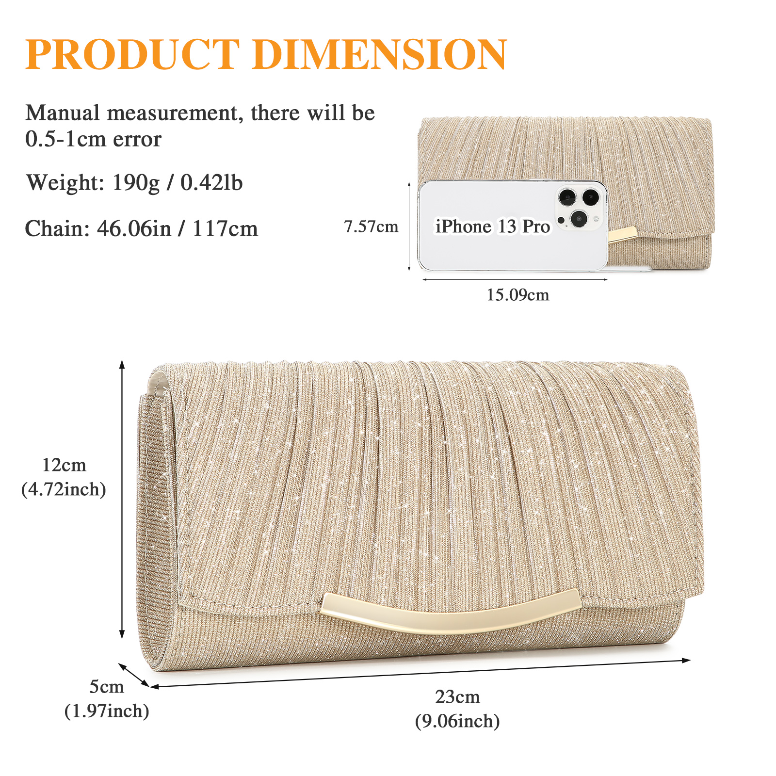 Women Evening Bag Clutch Purses Crossbody Sling Bag Wedding Prom Party Handbags - Picture 16 of 31