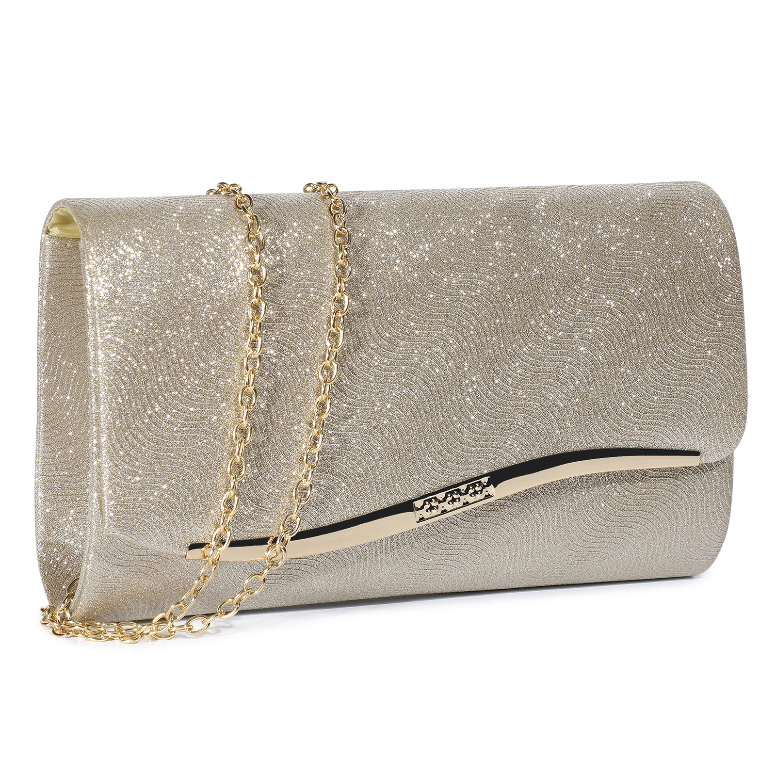 Women Clutch Evening Bag Designer Sequin Handbag Bridal Wedding Cocktail Party - Picture 27 of 27